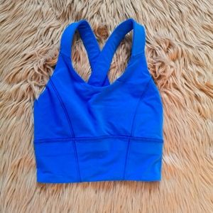 lululemon long line sports bra size 4 cobalt blue
